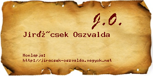 Jirácsek Oszvalda névjegykártya